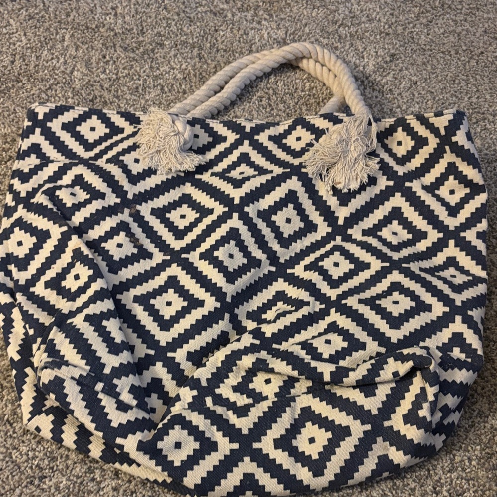 Stylish Black and White Tote Bag